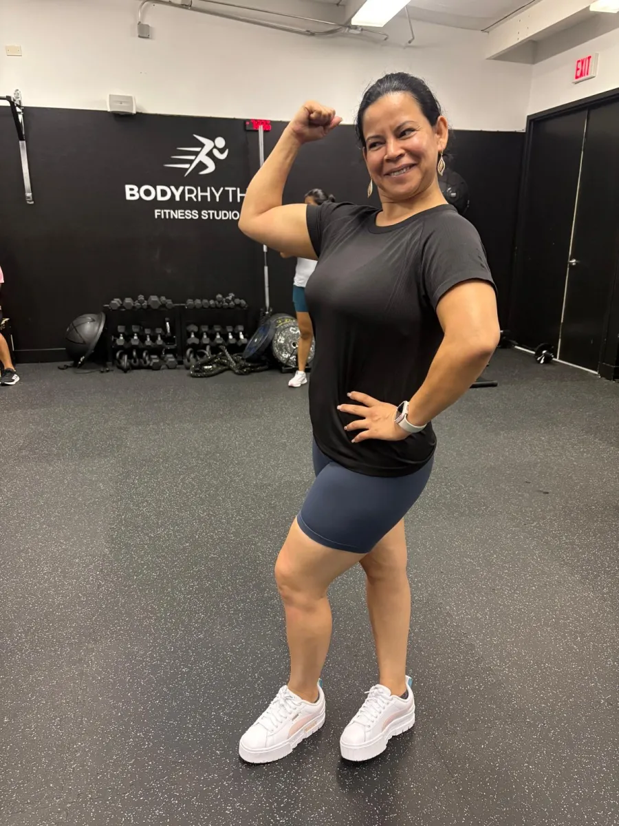 Eda Sanchez, BodyRhythm member, at the studio
